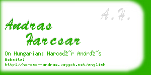 andras harcsar business card